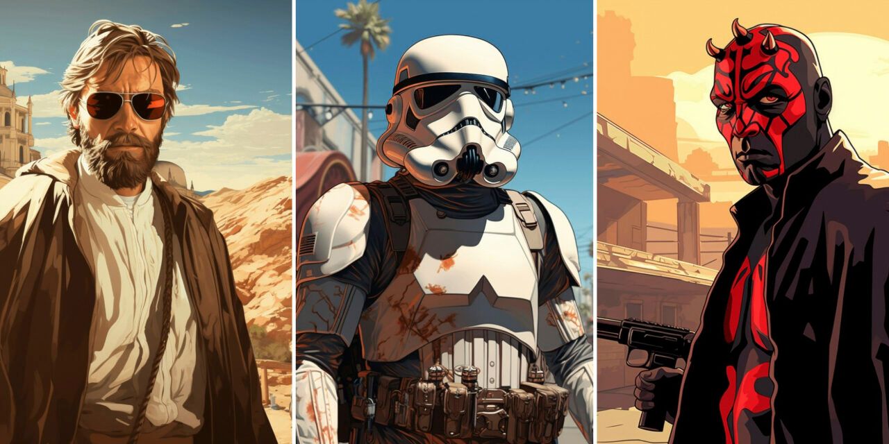 Personajes de Star Wars al estilo de las portadas de GTA: 16 imágenes de la red neuronal