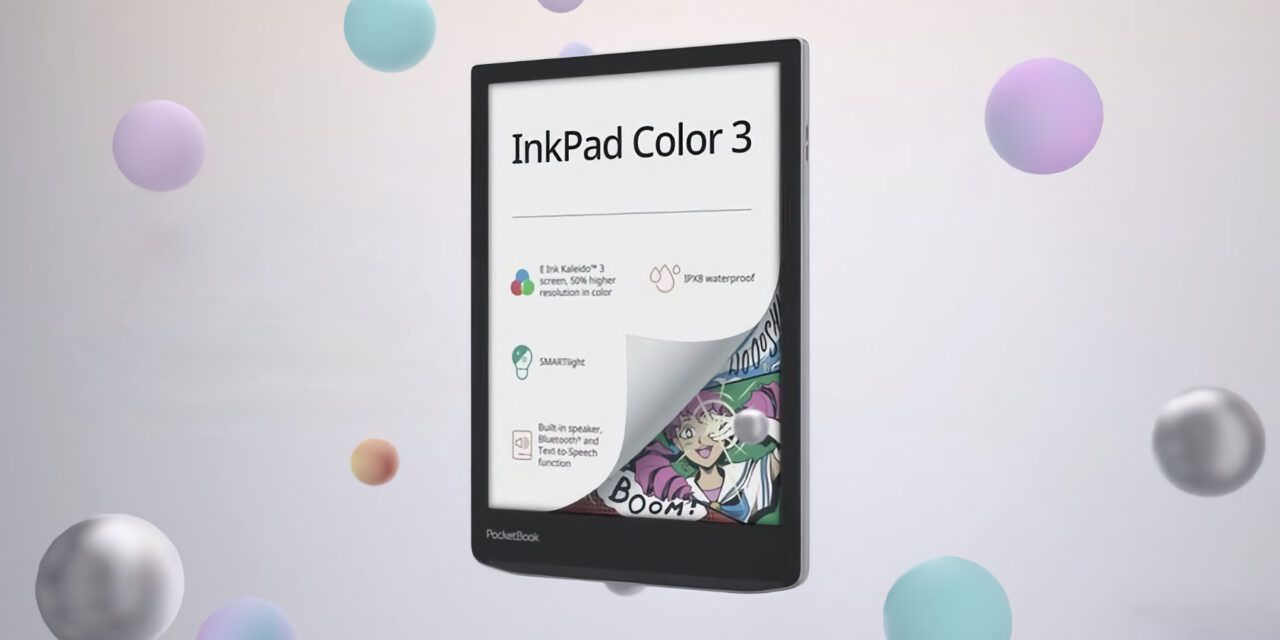 PocketBook presenta el lector InkPad Color 3 con pantalla en color E-Ink y protección contra la humedad