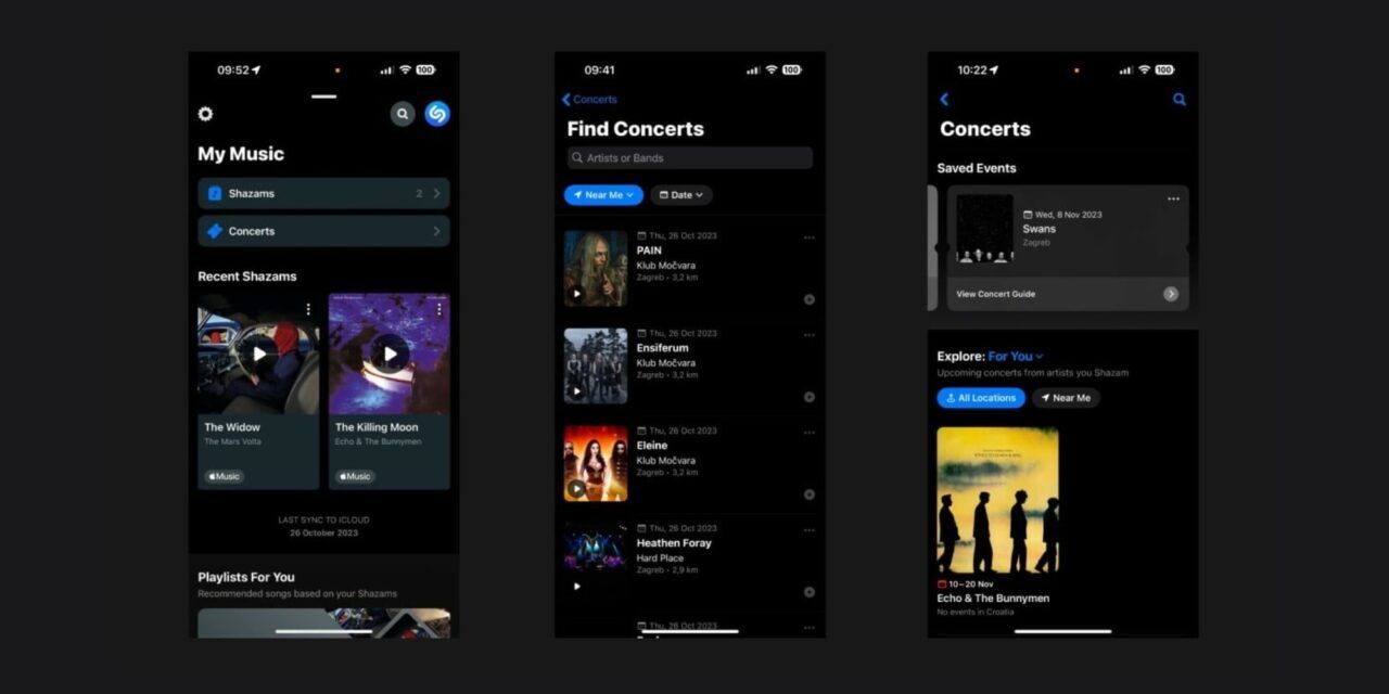 En Shazam para iPhone ahora puedes buscar no sólo canciones, sino también conciertos.