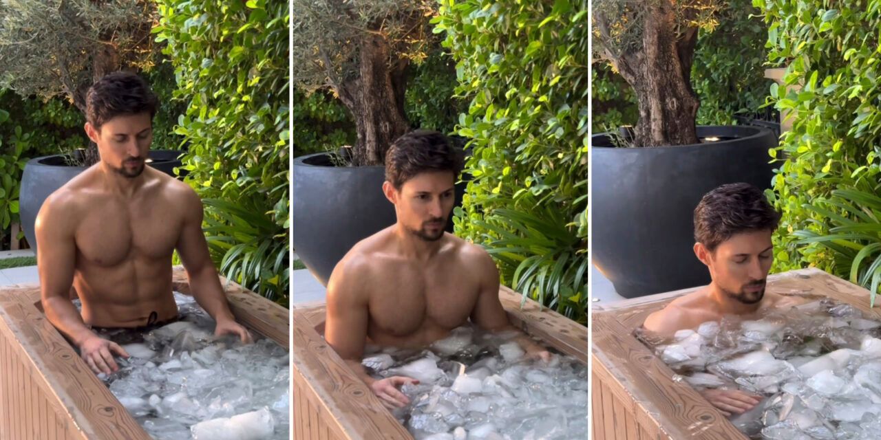 "Menta helada": Pavel Durov en agua helada se convirtió en héroe de memes
