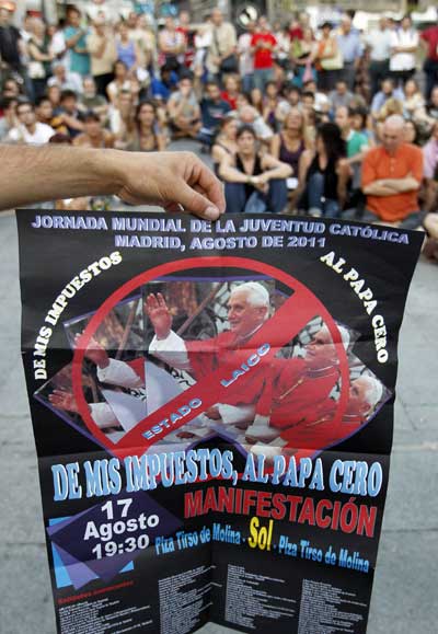 España se revela contra visita del Papa