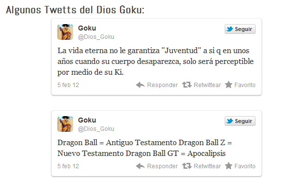 Los testigos de Goku la nueva religión